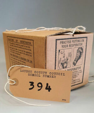 WW2 Replica Gas Mask Box and Luggage Label